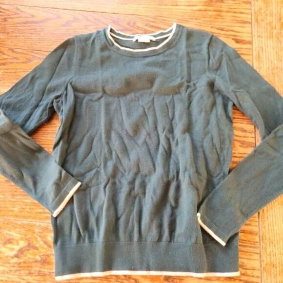 Boden green&pink trim lightweight sweater sz Small - Picture 1 of 5